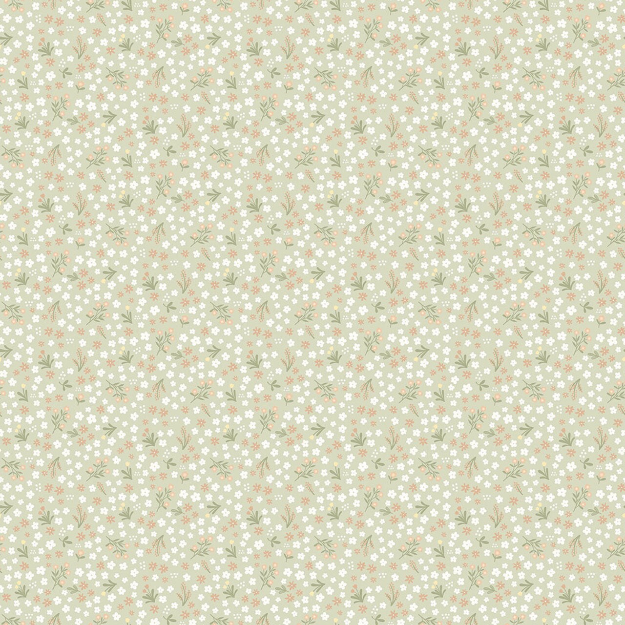 Fabric Northcott Green Springtime Florals Silly Goose Flannel by the Quarter Yard F27778-72